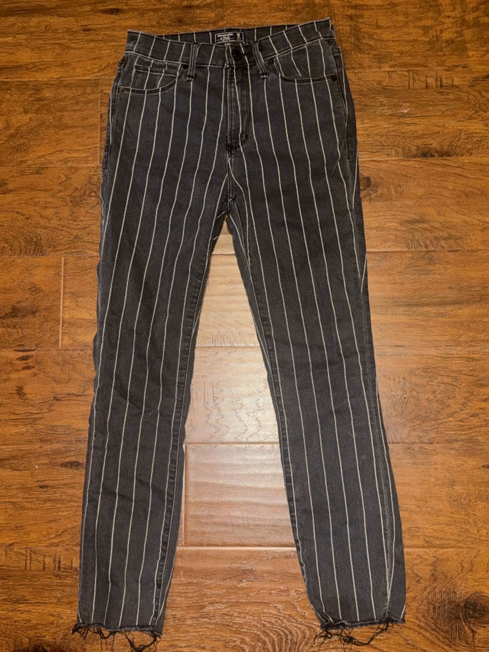 Abercrombie & Fitch High Rise Pinstripe Super Skinny Y2k Jeans Size: 25